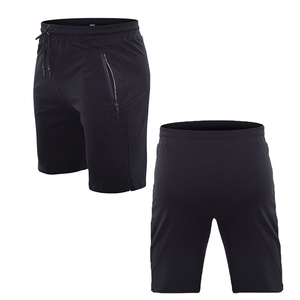 Pantalones Cortos Bermuda de Poliéster Tejido de Secado Rápido para Hombre, Color Negro, con Bolsillos, Cintura con Cordón Ajustable, Estilo Deportivo Casual, Corte Medio - Product Image 1