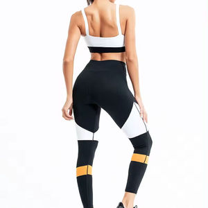 Fabricante de Servicio OEM, Ropa de Yoga para Mujer, Conjuntos de Yoga Personalizados, Profesionales, Sólidos, Transpirables, de Spandex/Nailon de Alta Calidad - Product Image 5