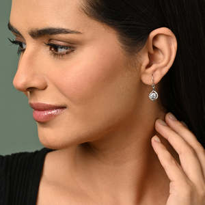 NOVAMART Fine Silver Etta Drop <b>Earrings</b> Water Pattern Gold <b>Diamond</b> Pearl Platinum Rose Trendy Solitaire <b>Dangle</b> for Weddings Part - Product Image 3