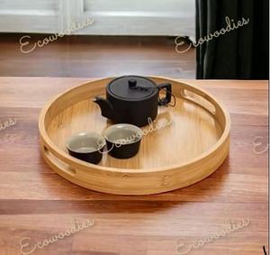 Bamboo Wooden Serving Tray <b>Bed</b> <b>Breakfast</b> Coffee Food <b>Table</b> Tray Set for Eating for Living Room Dining Room Home - Product Image 2