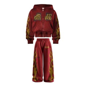 Ensemble de survêtement d'hiver unisexe grande taille avec capuche, tissu respirant, pantalon orné de strass, look graphique premium - Product Image 5