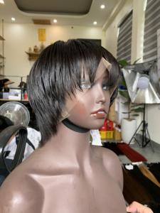 Perruques à franges en cheveux vietnamiens, provenant de plusieurs donneurs, style à trame unique, coupées à 6 pouces - Product Image 1