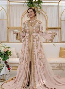 NEW EMBROIDERY on BEAUTIFUL <b>LIGHT</b> PINK MOROCCAN CAFTAN DRESS WITH EMBELLISHED CRYSTAL GLASS BEADS,THREADS,PEARLS,DABKA WORK@2024 - Product Image 2