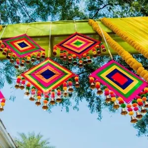 Indian Handmade Wedding Decoration Woolen Kite Party Backdrop Hangings Wall Hanging Door Decorative Kites Gift For Guests