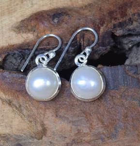 Handmade Fashion <b>Silver</b> Jewelry <b>Pearl</b> Cabochon Gemstone <b>Earrings</b> Handmade 925 Solid Sterling <b>Silver</b> <b>Earrings</b> 925 <b>Silver</b> Stamped - Product Image 4