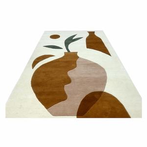 Premium 100% alfombras de diseño moderno hechas a mano de lana nuevos conjuntos de patrones abstractos personalizables Algodón hecho a mano de alta calidad - Product Image 2