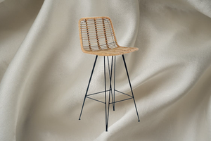 Chaise de salle à manger en métal rotin moderne Balagi d'Indonésie pour bureau à domicile et bar à domicile - Product Image 3