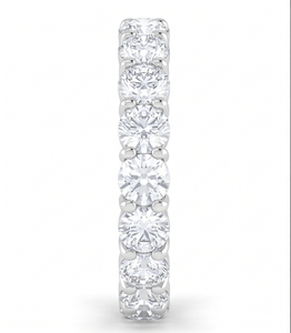 Bague d'éternité en diamant, coupe princesse, bijoux fins classiques, bague de fiançailles - Product Image 5