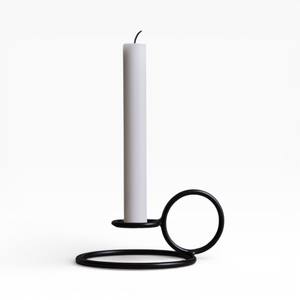 ที่วางเทียนดีไซน์วงแหวนเรียบง่ายสไตล์แบล็คเมทัลสมัยใหม่ สำหรับการตกแต่งภายในที่ทันสมัยไม่ซ้ำใคร - Product Image 1