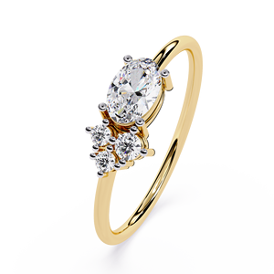 Bagues de fiançailles en diamant naturel 0.35 CT certifiées IGI et ovales en or 18 carats et 14 carats - Product Image 6