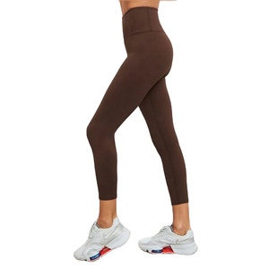 กางเกงโยคะเอวสูงสำหรับผู้หญิงกางเกงเลกกิ้งผ้าคอตตอนรัดรูปแนบเนื้อคอวีลึกสำหรับใส่เล่นฟิตเนส - Product Image 1