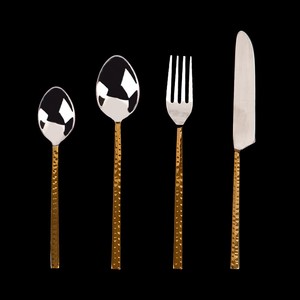 ELEGANT DESIGNS Classic <b>Hanging</b> <b>Set</b> of 5 Handmade Gold Plated Metal Flatware with Spoon and Fork Wholesale Price Carton Packaged - Product Image 4