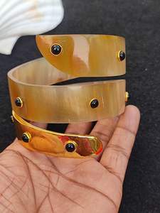 BIJOUX CORNE Fait à la main de luxe en gros naturel Buffalo boeuf corne de vache bracelet bijoux de mode pour hommes et femmes - Product Image 4