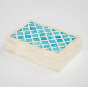 Caja Decorativa India de Resina y MDF con Rayas Negras y Grises, 7x5x2 Pulgadas, Hecha a Mano por Lametierartz-USA, Diseño de Interiores para Sala de Estar - Product Image 4