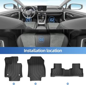 Alfombrillas Premium para Toyota <span class=keywords><strong>RAV4</strong></span> 2019-2025 (no compatible con híbrido) TPE All Weather Floor Liners Foot Trunk Mat Accesorios Interior - Product Image 3