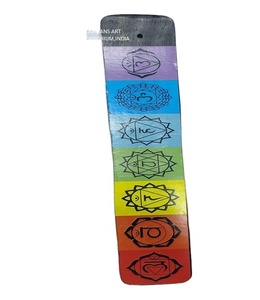 100% Natural Mango Wood Hand Carved 7 Chakras Printed Coloured Incense <b>Sticks</b> Burners/Holders Wholesale Eco Friendly From India - Product Image 1