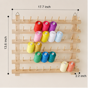 Wood Thread Spool Rack 5 Tier <b>Wall</b> <b>Hanging</b> Minimalist <b>Storage</b> Holder for Sewing Supplies Wooden Sewing Thread Rack - Product Image 4