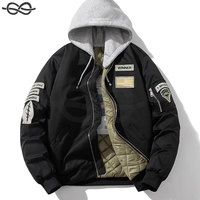 Hommes Femmes Vintage Style Hiver Pilote Vestes Épais Chaud Bomber Vol Manteau Stand Badges Streetwear Survêtement pour L'extérieur