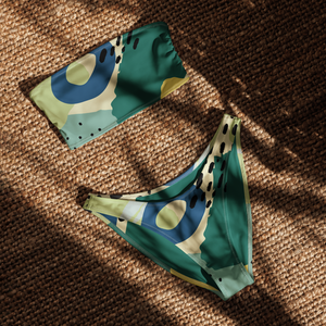 AmoreBell Costume da Bagno a Vita Alta con Stampa Geometrica e Frutta, Push-up, Slip Sgambato - XXS - Product Image 1
