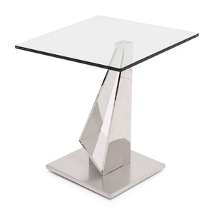 Lo último en muebles decorativos hechos a mano, mesa central con acabado dorado de Metal para Hotel, mesa lateral superior con diseño de hoja de aluminio decorativa para el hogar - Product Image 6