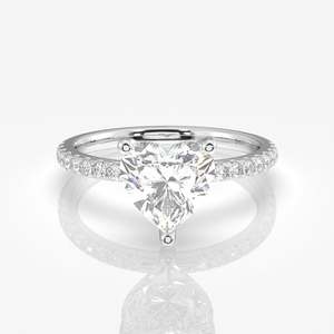 แหวนทอง 18K ประดับเพชรโมอิสซาไนต์ทรงหัวใจ ดีไซน์หรูหราและสง่างาม - Product Image 6
