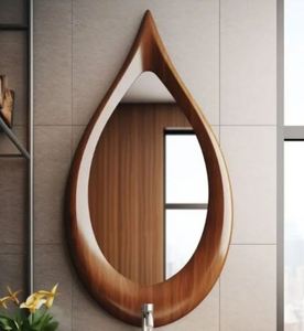 Thiết kế mới thiết kế cổ điển Khung gương tường bằng gỗ với gỗ tự nhiên cao cấp và quyến rũ cổ cho nội thất tinh xảo - Product Image 1