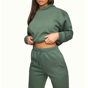 Jersey de entrenamiento personalizado para mujer, Sudadera con capucha, hombro caído, transpirable, cintura elástica, Tops sexis cortos, conjunto de estilo informal - Product Image 4