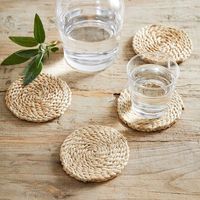 Vente en gros de sets de table ronds vintage faits à la main en jute et en jacinthe d'eau, assiettes de présentation en rotin, décoration de table