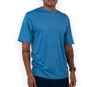 เสื้อยืดผ้าฝ้ายโพลีเอสเตอร์แบบเรียบสำหรับผู้ชายทรงสลิมฟิตเพิ่มโลโก้และสีที่กำหนดเองได้ - Product Image 2