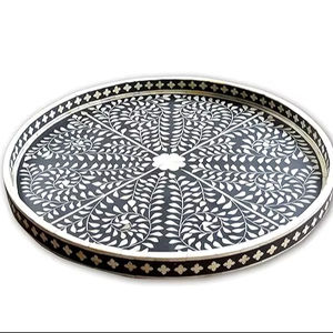 ถาดเสิร์ฟชั้นเดียวสไตล์คลาสสิก งานฝีมือประณีต ฝังลายกระดูก หรูหรา ใช้กับเครื่องล้างจานได้ อเนกประสงค์ ใช้ในห้องน้ำหรือบนโต๊ะอาหาร - Product Image 1
