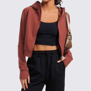 เสื้อมีฮู้ดแบบสั้นมีซิปคอตตอนปรับแต่งได้สำหรับสตรีทฮิปฮอปฤดูหนาวจากผู้ผลิต OEM - Product Image 3