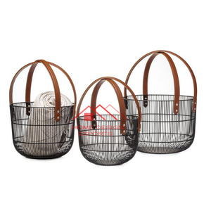 Elegant Design Black Powder Coating Metal Wire <b>Storage</b> <b>Basket</b> Excellent Quality for Fruit & Vegetables <b>round</b> Shape - Product Image 3