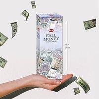HEM Call Money Hexa varitas de incienso 6 paquetes 20 varitas (120 en total) fragancia de atracción de prosperidad y riqueza hecha a mano en la India