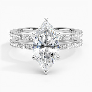 Estilo antiguo Marquise Cut VVS Lab Grown Diamond 14K Oro blanco Joyería Anillo de compromiso Moda de lujo para mujeres al precio más bajo - Product Image 1