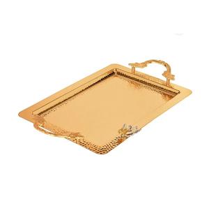 Plateau de service rectangulaire martelé en métal de qualité supérieure Snacks Desserts plateau de service pour la décoration intérieure de luxe et les cadeaux Prix le plus bas - Product Image 1
