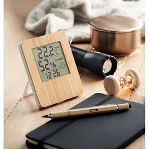 SUNCITY Eco-Friendly Bamboo Weather Station Household Thermometers Gadgets - Product Image 3