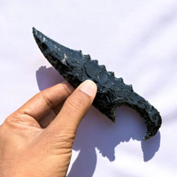 Couteau de protection en obsidienne noire-Dague en cristal tricotée à la main pour la guérison énergétique en gros