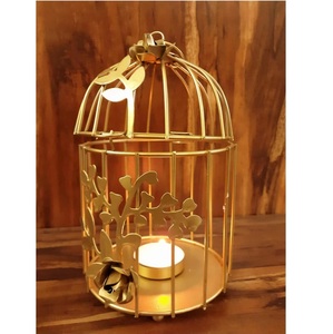 ตกแต่งด้วยดอกไม้สีงาช้างแบบแขวนกรงนกสำหรับตกแต่งสวนบ้านทำด้วยมือแบบอินเดีย - Product Image 5