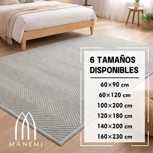 Tapis d'intérieur rectangulaire Manemi moderne à tissage plat en chevrons 5x7, antidérapant, pour salon, en polypropylène, lavable en machine - Product Image 6