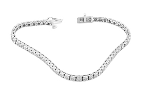 Bracelets de tennis classiques en or 14 carats Bracelets en argent unisexes à coupe ronde et en diamant naturel pour cadeaux - Product Image 2