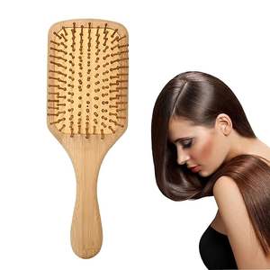 Professional Women's Hairbrush 100% Natural <b>Bamboo</b> Comb High Quality Sustainable Wood Box with Custom Logo for Styling - Product Image 1
