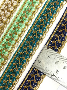 ผ้าโพลีเอสเตอร์สีเมทัลลิกตัดขอบลูกไม้โครเชต์ปรับแต่งได้สำหรับรองเท้าและเสื้อผ้า - Product Image 3