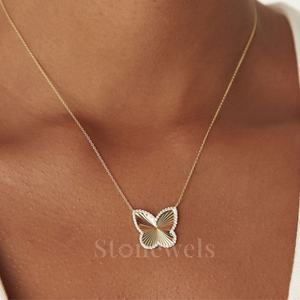 Colgantes de joyería fina con tachuelas de oro blanco/plata, abalorios, diseño de explosión de mariposa, circón/moissanita/cultivado en laboratorio/diamante Natural GIA - Product Image 5