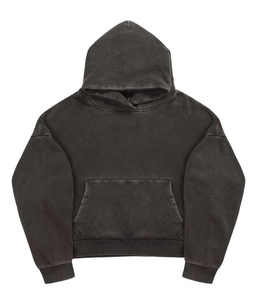 Sudaderas con capucha lavadas con ácido de gran tamaño y ajuste holgado con logotipo personalizado OEM para hombre, de estilo vintage ropa de calle, suministro directo de fábrica, sudaderas con capucha para hombre - Product Image 3