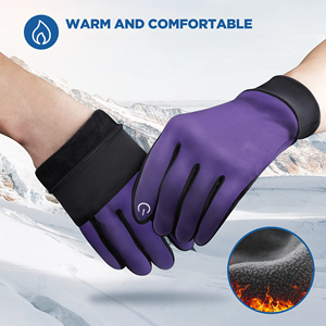 Guantes atléticos cálidos de poliéster resistentes al agua para hombres Invierno Correr Tacto suave Diseño deportivo duradero - Product Image 2