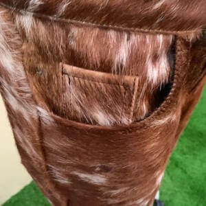 Pantalon en cuir de vachette léger pour homme, décontracté, taille mi-haute, fermeture boutonnée, coupe droite, personnalisable, vente en gros - Product Image 5