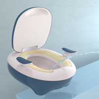 Hochwertige 6 Monate alte Baby Flugzeug Milch weiß WC Ledder Sitz faltbar 2 in 1 Esszimmer Spielzeug Toiletten Sitz für Kinder