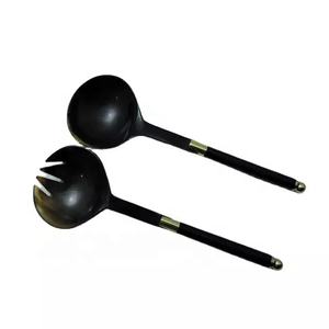 Ensemble de couverts indiens en corne véritable fabriqués à la main couverts de qualité comprenant une fourchette et des cuillères à salade pour la maison et le restaurant - Product Image 2