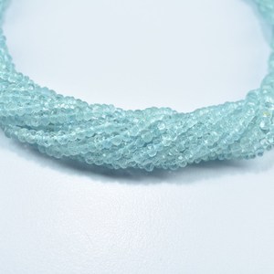 Cuentas Redondas Facetadas de Aguamarina Natural de 4 mm, Calidad AAA, Hilo de 13 Pulgadas para la Elaboración de Joyas a Precio de Mayoreo - Product Image 1