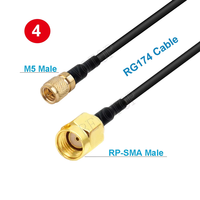 Câble RG174 compatible Microdot M5 mâle vers SMA mâle 10-32 UNF pour capteur d'accélération de vibration
